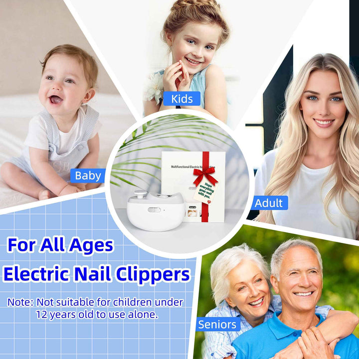 2 In 1 Electric Nail Clippers Manicure Anti-Splash Nail Trimmer For Baby Finger Toe Scissors Pedicure Thick Nails Cutter Tools