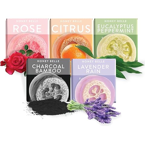 Handmade Kojic Acid Soap with Loofah  Lemon Lavender Rose Turmeric Essential Oil Bath Bar New Design Exfoliating Cleansing