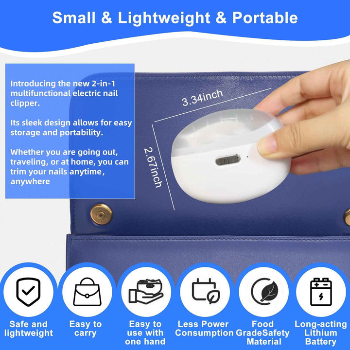 2 In 1 Electric Nail Clippers Manicure Anti-Splash Nail Trimmer For Baby Finger Toe Scissors Pedicure Thick Nails Cutter Tools